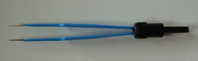 Bipolar Spade Forceps Straight 115mm 0.5mm Tip